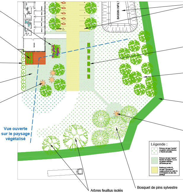 © Apis Florae, Parking éco-Conception écologique pour un site d’entrepôts © Apis Florae, Parking éco-Conception écologique pour un site d’entrepôts