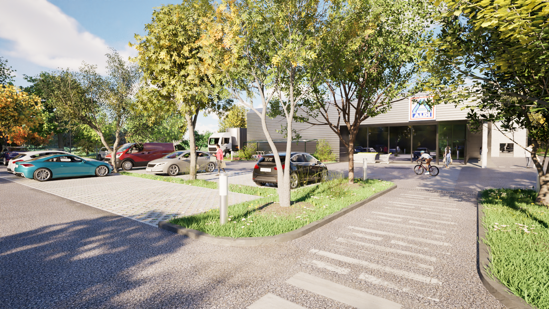Apis Florae paysagiste parc-arbore-en-terrasses_parking allee carrossable jardin potager aromatique et poulailler avec bassin